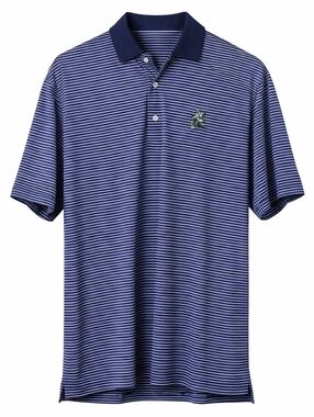 Donald Ross Golf Polo Shirt Mens Large Blue White Stripe Performance Short.